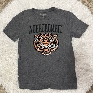 Abercrombie & Fitch Kids Gray T-Shirt with Tiger Graphic